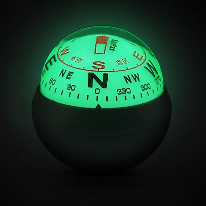 KanPas Dashboard Compass Ball with Double Dials for Cars Boats - Image 1